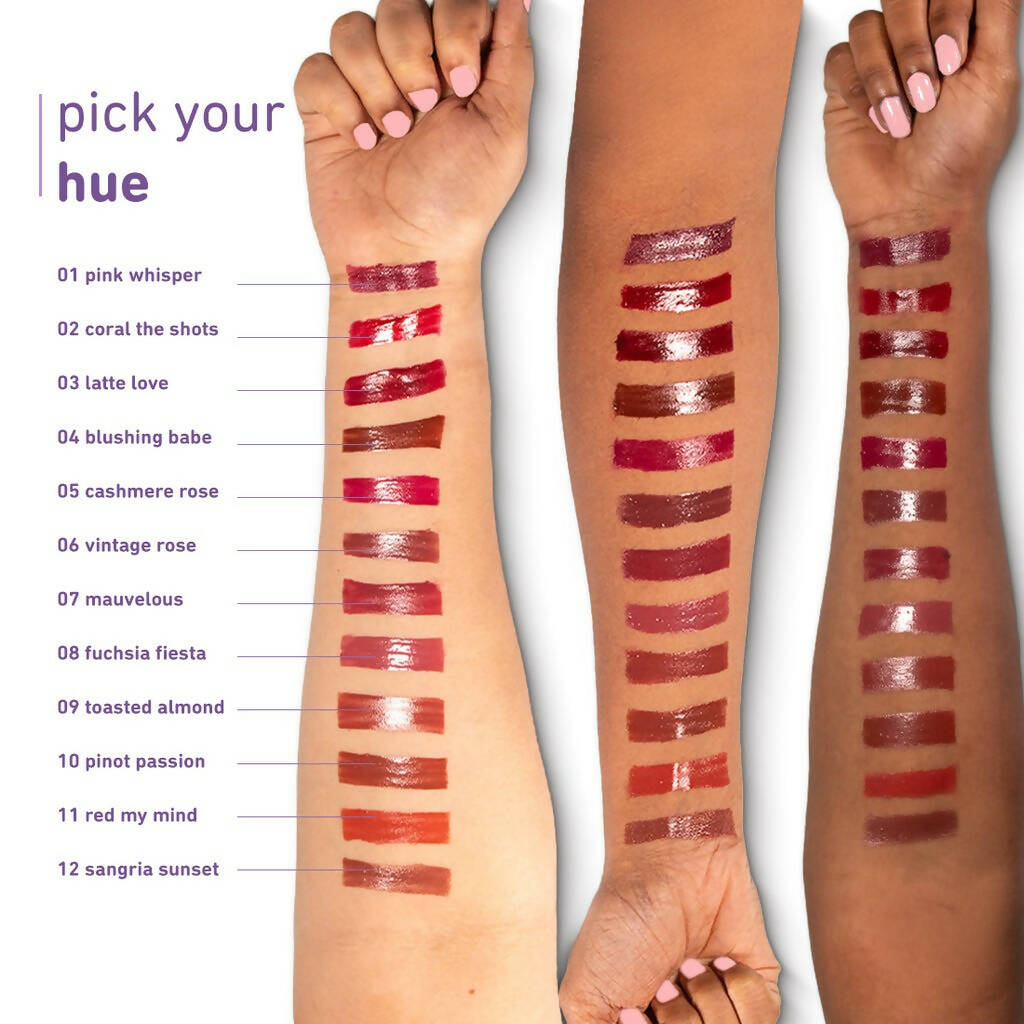 Plum Glassy Glaze Lip Lacquer 3-in-1 Lipstick + Lip Balm + Gloss 01 Pink Whisper - Distacart