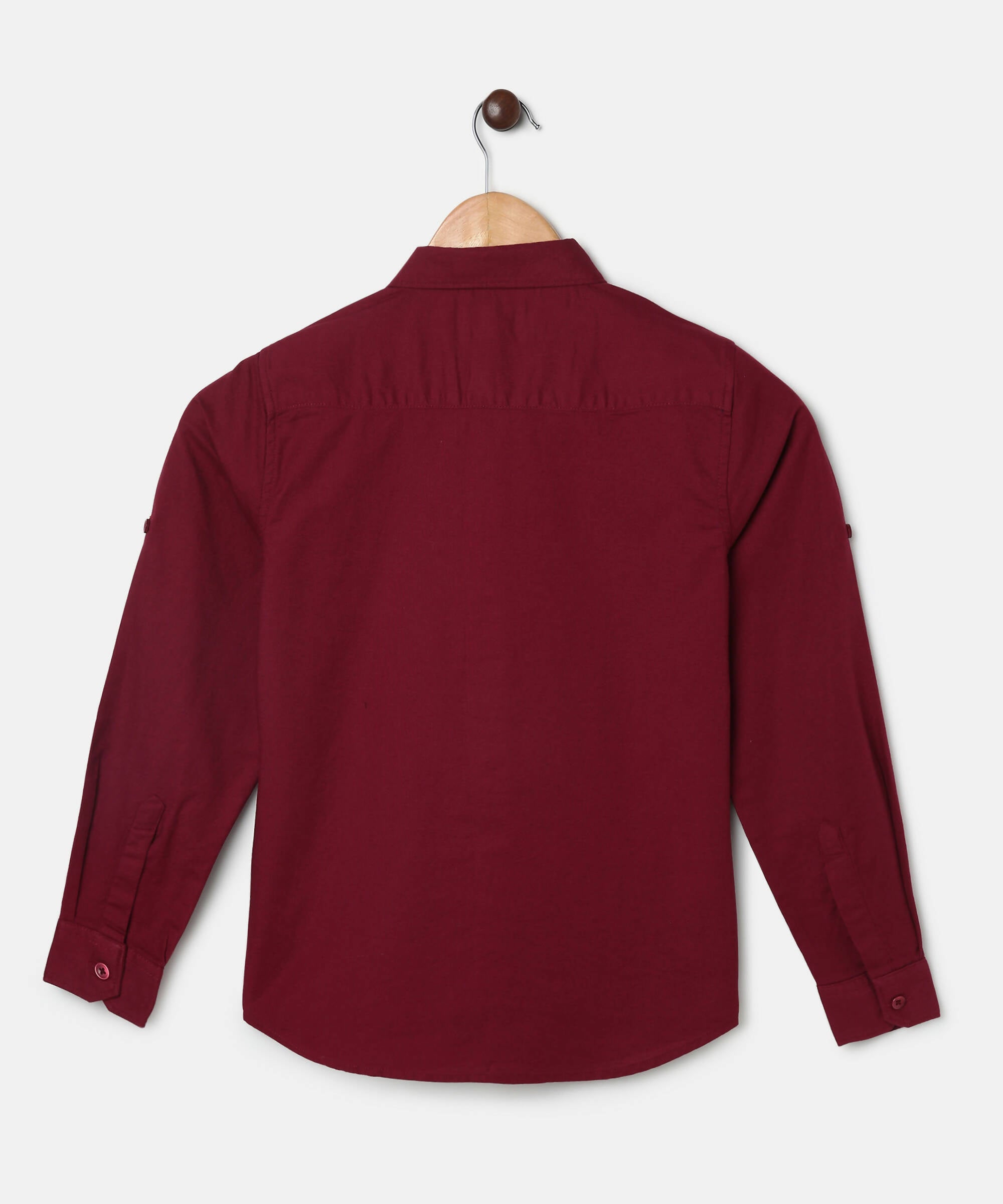 Manet Boys Full Sleeves Solid Shirt - Maroon - Distacart