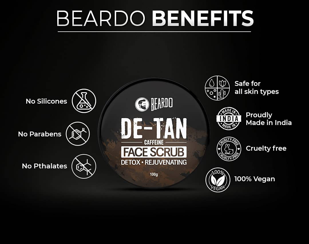 Beardo De-Tan Caffeine Face Scrub - Distacart
