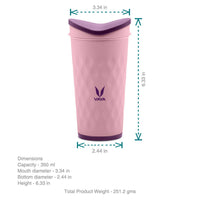 Thumbnail for Vaya Drynk Kid'S Stainless Steel Tumbler With Spill-Proof Pediasafe Lid - 350ml (Pink) - Distacart