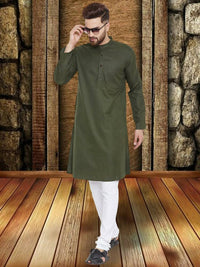 Thumbnail for Even Apparels Pure Cotton Green Kurta - Green - Distacart