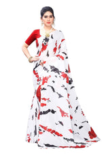 Thumbnail for Vamika White Silk Blend Designer Saree