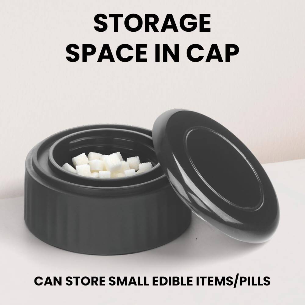 Borosil Cosmic Insulated Water Bottle Tumbler - 320ml (Black) - Distacart