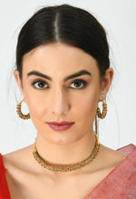 Thumbnail for Mominos Fashion Johar Kamal Gold-Plated Brass Finish Hasli Design Choker For Women (Golden) - Distacart