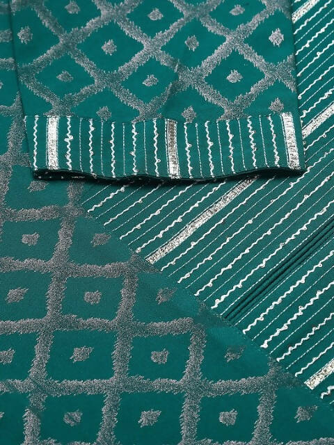 FIORRA Women's Teal Green Crepe Straight Kurta Skirt With Dupatta - Distacart