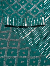 Thumbnail for FIORRA Women's Teal Green Crepe Straight Kurta Skirt With Dupatta - Distacart