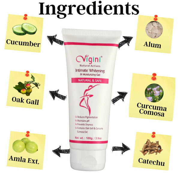 Vigini Natural Actives Vaginal Intimate Whitening Lightening Moisturizer Gel - Distacart