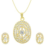 Thumbnail for Gold-Plated Alloy Rhinestones Studded Pendant Set - The Pari - Distacart