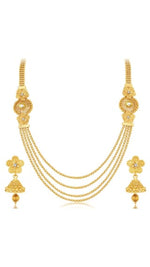 Thumbnail for Gold-Plated Alloy Long Layered Golden Necklace Set - The Pari - Distacart