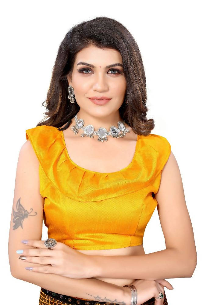 Vamika Yellow Lycra Knitted Saree