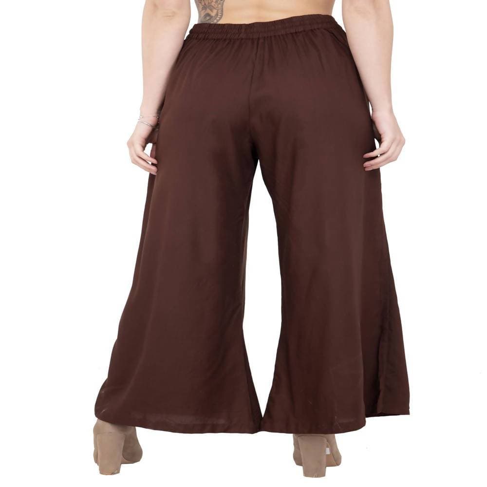 Lagi Women's Brown Solid Palazzo (PLZ04J)