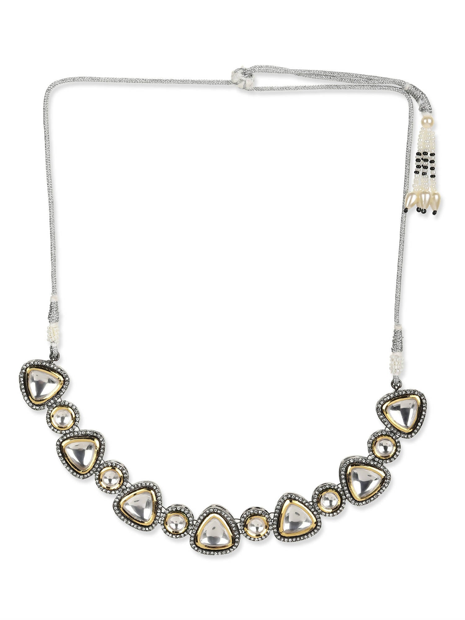 Women's Rhodium-Plated Necklace - Ruby Raang - Distacart