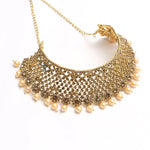 Thumbnail for Mominos Fashion Johar Kamal Traditional Rajwadi Design Heavy Golden Color Necklace Set - Distacart