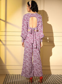 Thumbnail for Pink Crepe Digital Printed Top With Matching Trouser - Shivani - Distacart
