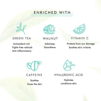 Thumbnail for mCaffeine Green Tea Face Scrub with Vitamin C & Hyaluronic Acid - Distacart