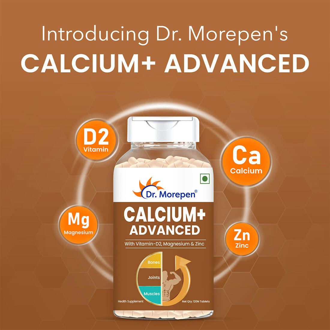 Dr. Morepen Calcium+ Advanced Tablets with Vitamin - D2, Magnesium & Zinc - Distacart