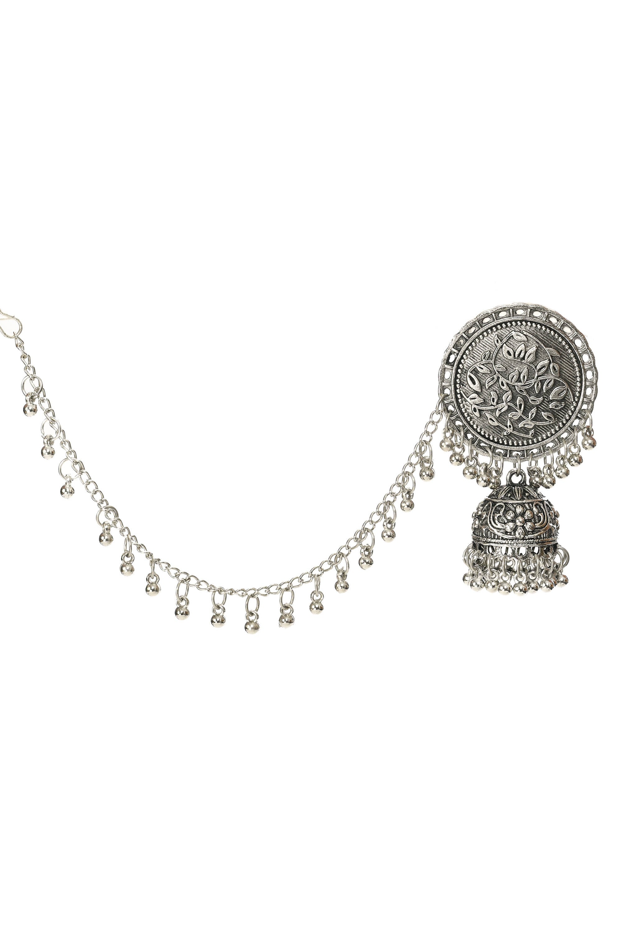 Mominos Fashion Johar Kamal Trendy Oxidized Silver Plated Bahubali Jhumkas - Distacart