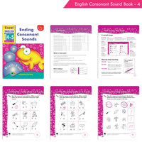 Thumbnail for Excel English Early Skills Ages 4 - 5 Years (Set of 3) | Beginning, Ending Consonant & Vowel Sound Books for Junior KG - Distacart
