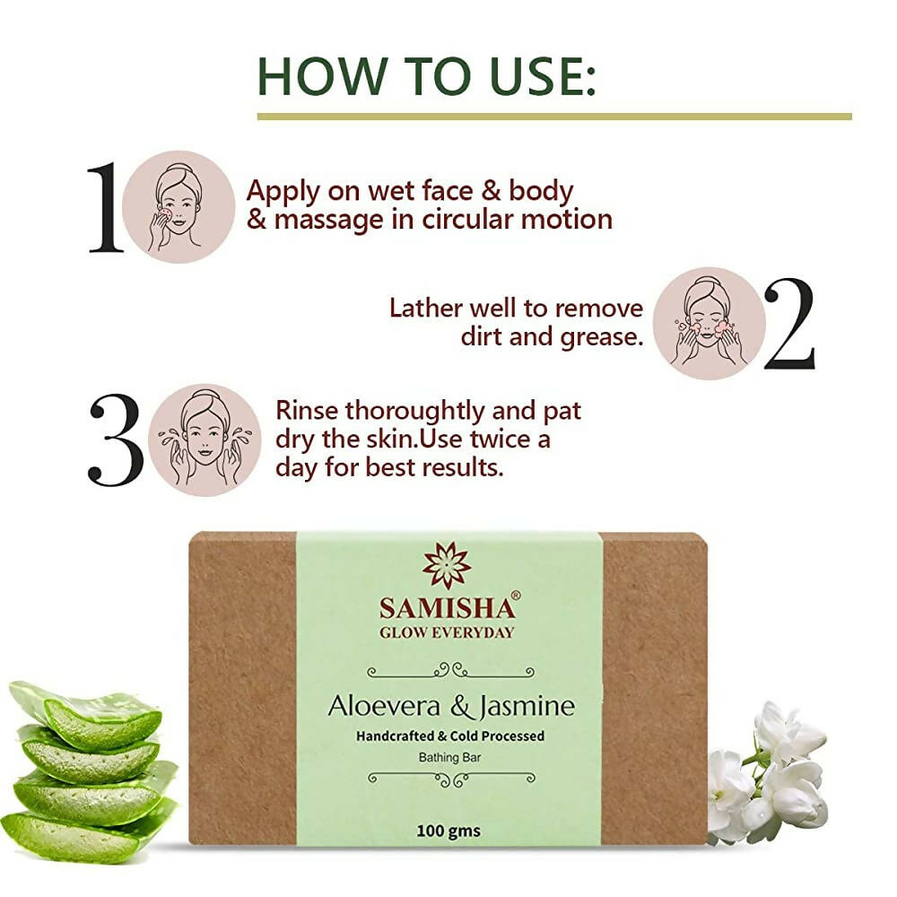 Samisha Organic Aloevera & Jasmine Anti-Blemish Bathing Bar - Distacart
