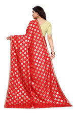 Thumbnail for Vamika Red Rangoli Silk Foil Print Saree (Danish Red)