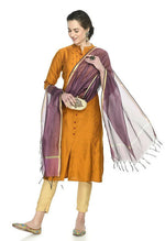 Thumbnail for Mominos Fashion Moeza Banarsi Piping Purple Dupatta - Distacart