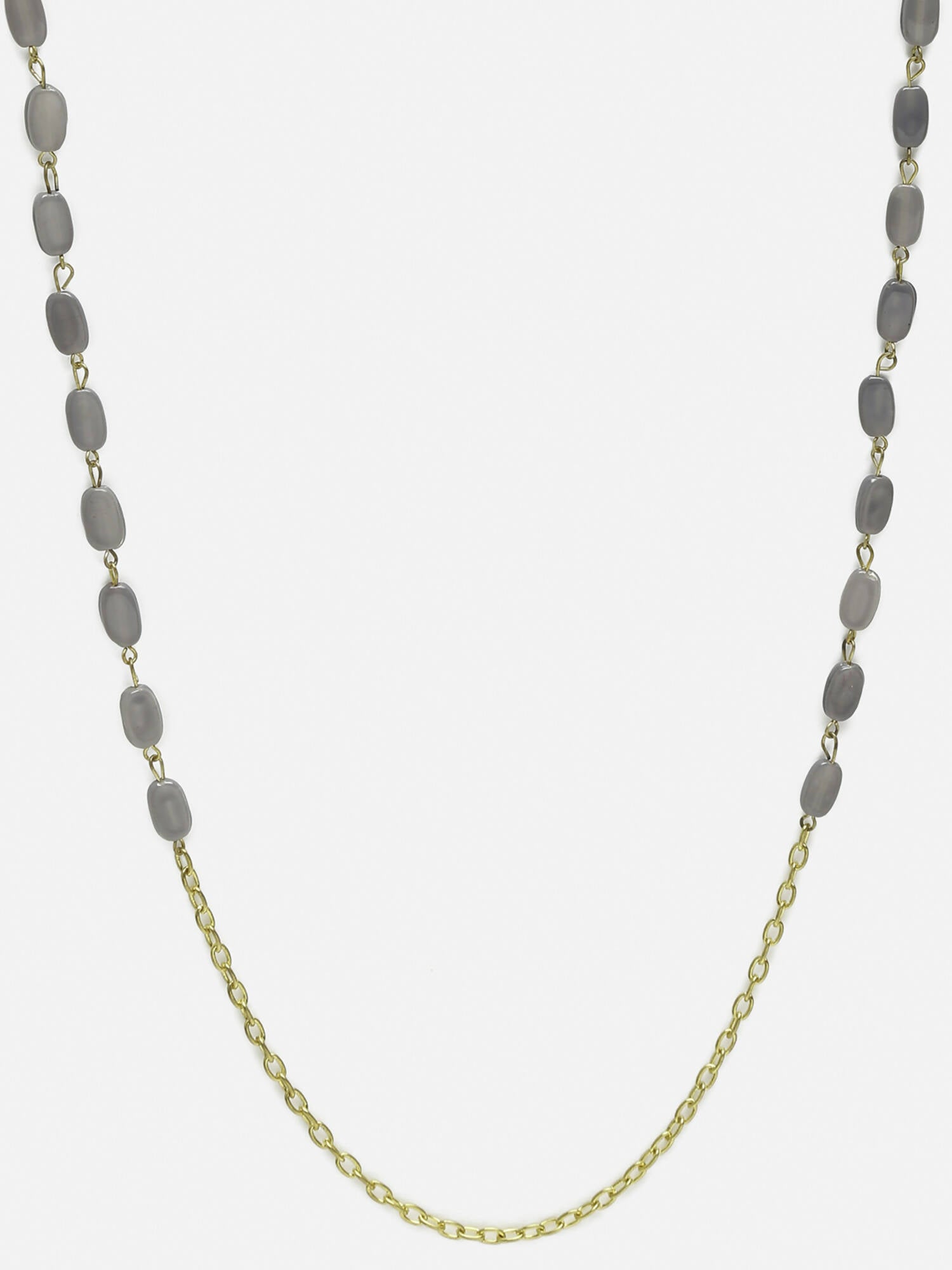 Grey Gold-Toned Alloy Gold Plated Mask Chain - Ruby Raang - Distacart
