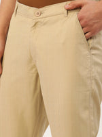 Thumbnail for Jainish Men's Beige Checked Formal Trousers ( FGP 270 Beige ) - Distacart