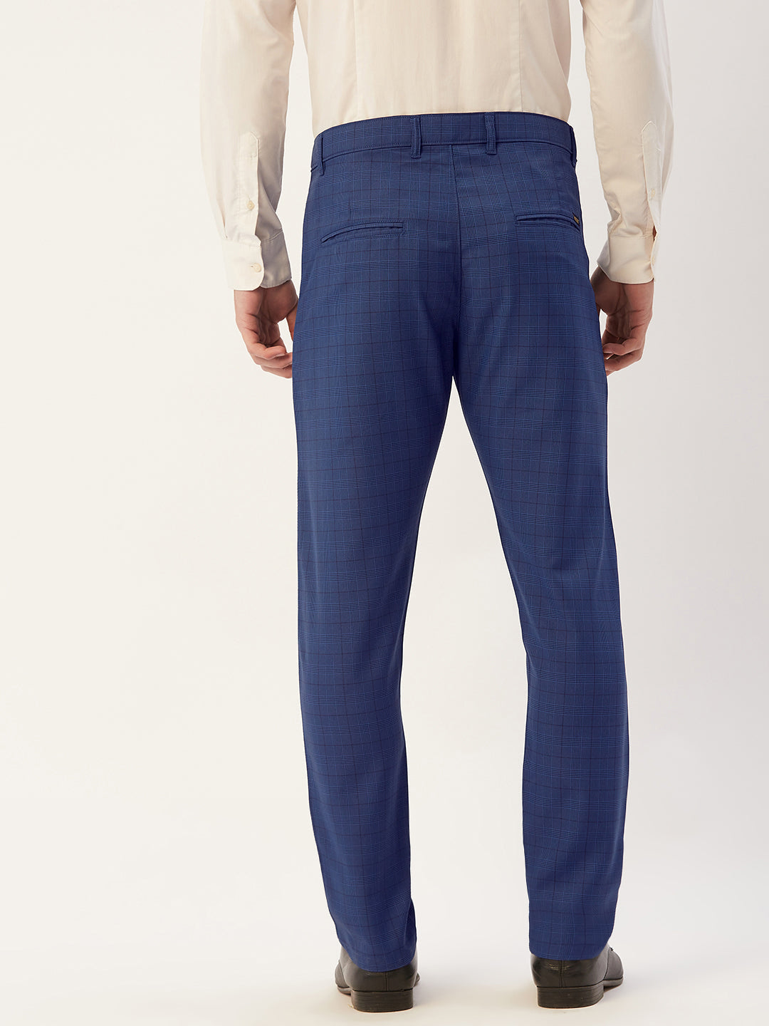 Jainish Men's Blue Checked Formal Trousers ( FGP 270 Blue ) - Distacart