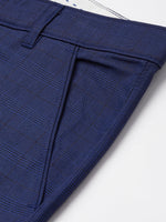 Thumbnail for Jainish Men's Blue Checked Formal Trousers ( FGP 270 Blue ) - Distacart