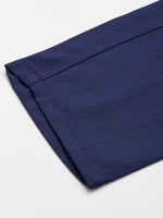 Thumbnail for Jainish Men's Blue Checked Formal Trousers ( FGP 270 Blue ) - Distacart