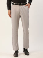 Thumbnail for Jainish Men's Grey Checked Formal Trousers ( FGP 270 Grey ) - Distacart