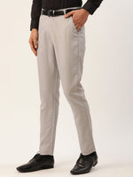 Thumbnail for Jainish Men's Grey Checked Formal Trousers ( FGP 270 Grey ) - Distacart