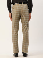 Thumbnail for Jainish Men's Beige Tartan Checked Formal Trousers ( FGP 271 Beige ) - Distacart