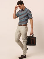 Thumbnail for Jainish Men's Beige Linan Cotton Formal Trousers ( FGP 273 Beige ) - Distacart