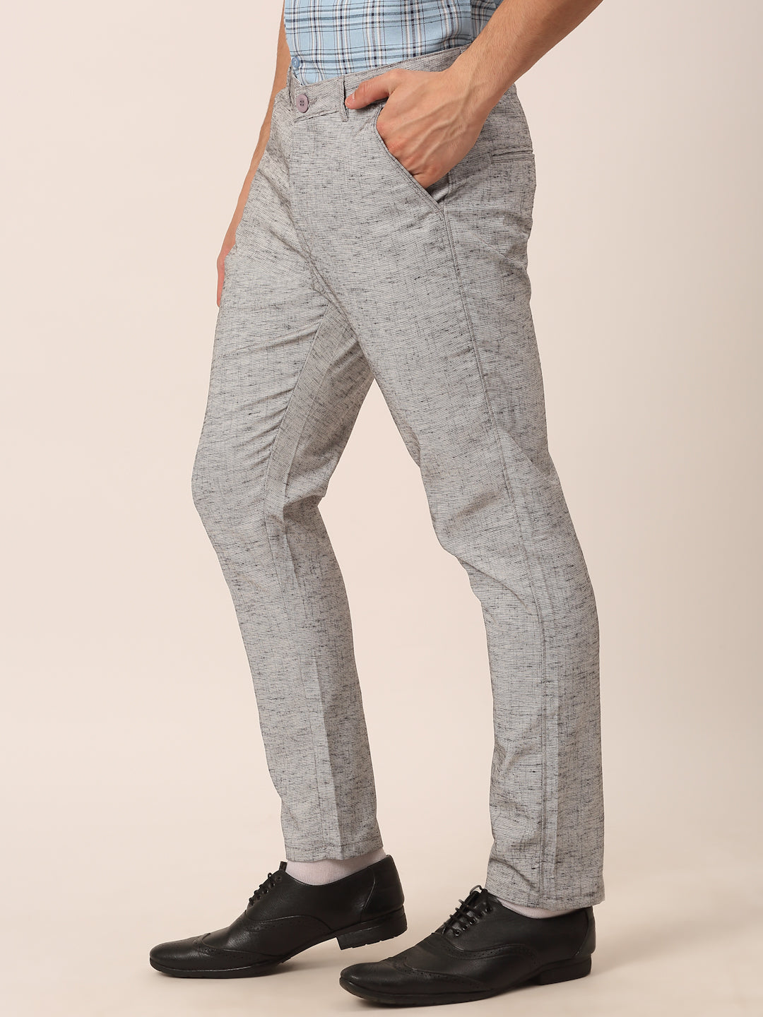Jainish Men's Grey Linan Cotton Formal Trousers ( FGP 273 Grey ) - Distacart