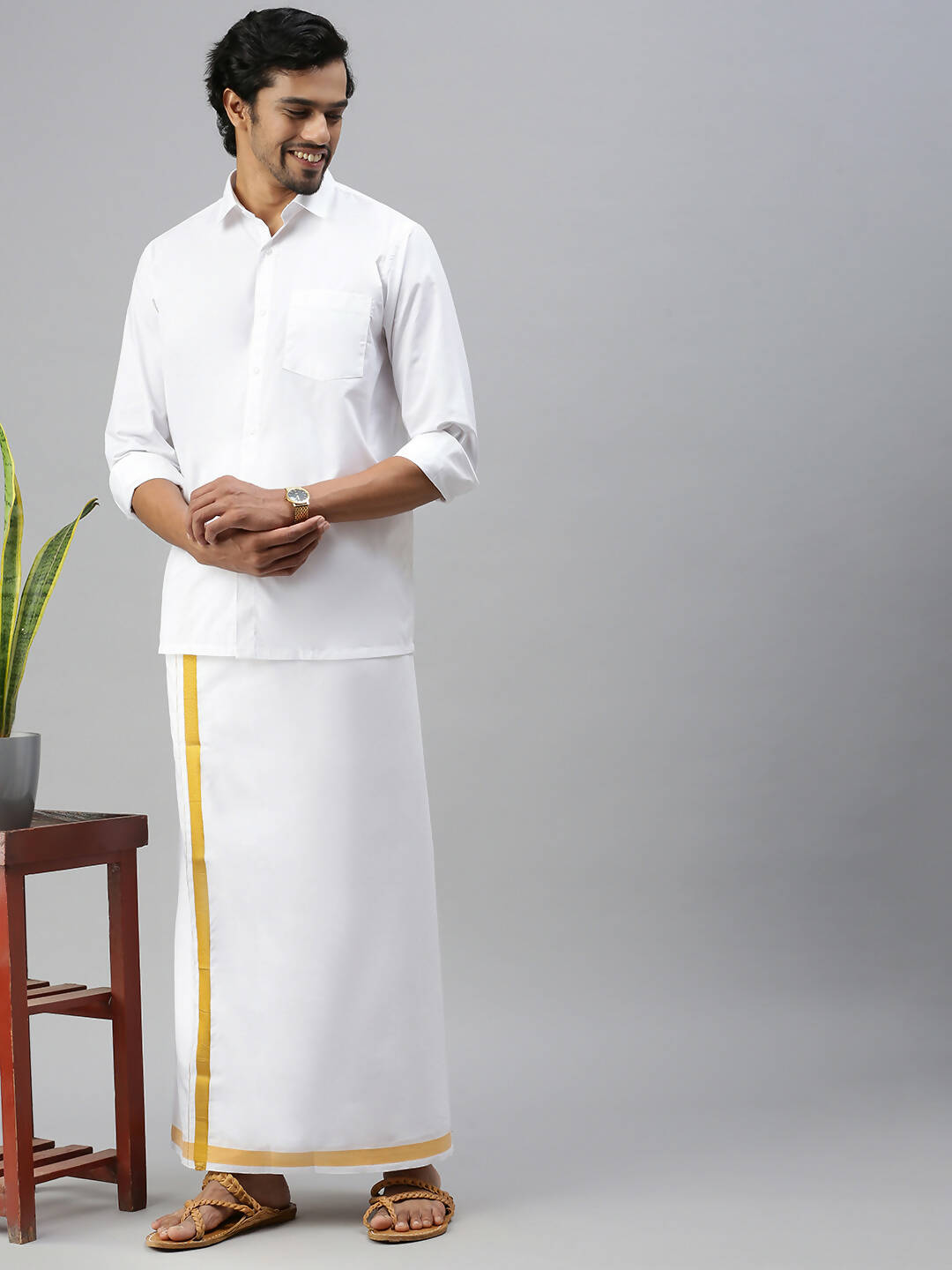 Ramraj Cotton Mens Full Sleeve White Shirt Plus Size - Soft Touch Cotton - Distacart