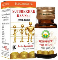Thumbnail for Basic Ayurveda Sutshekhar Ras No.1 (With Gold) Tablets