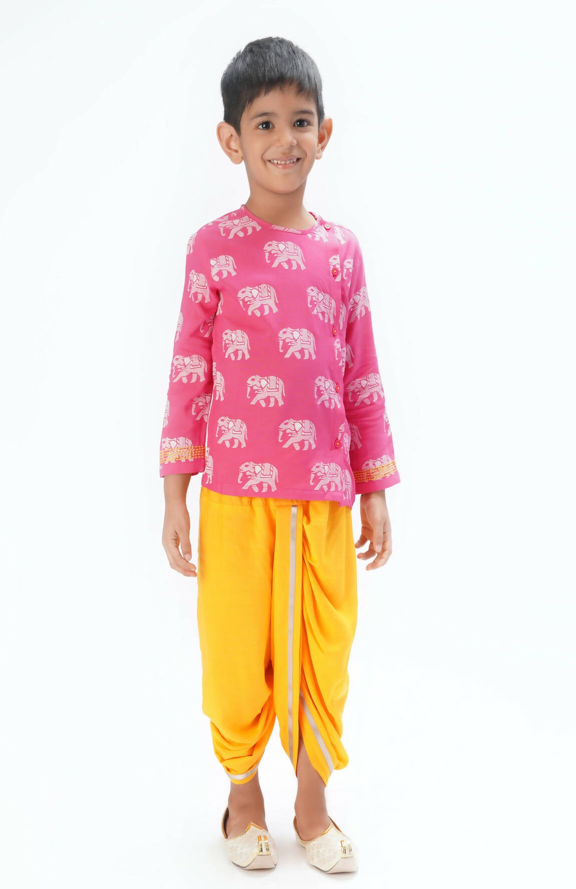 Lil Drama Trunk Tales Boys Pink Kurta With Dhoti - Distacart