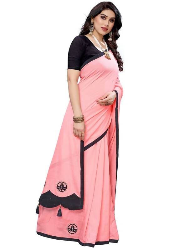 Vamika Designer Peach Georgette Saree (TSUNAMI PEACH )