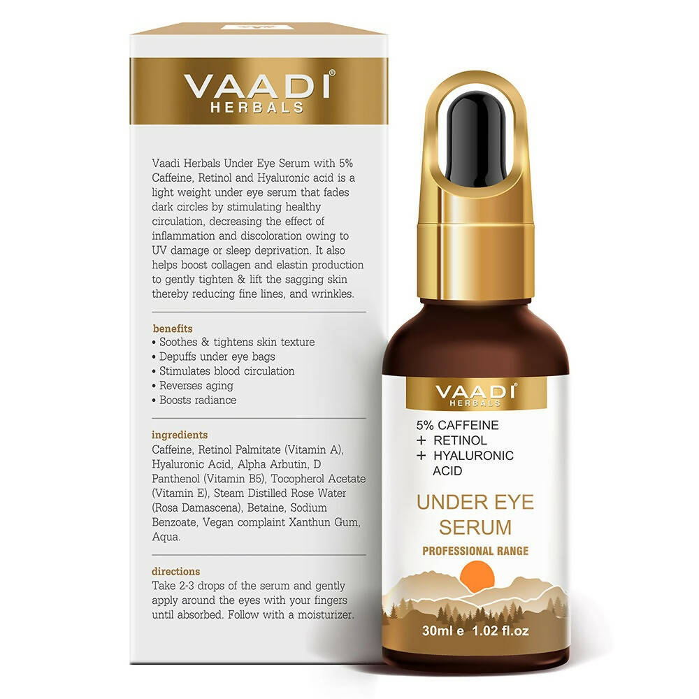 Vaadi Herbals Under Eye Serum With 5% Caffeine & Retinol & Hyaluronic Acid - Distacart