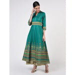 Thumbnail for Cheera Women's Hand Block Print Ghagra Style Anarkali Kurta (CH038K)