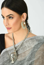 Thumbnail for Mominos Fashion Johar Kamal Silver-Plated Brass Finish Budha Long Neckalce For Women - Distacart