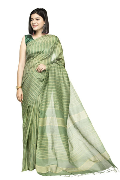 Mominos Fashion Olive Green Color Bhagalpuri Saree