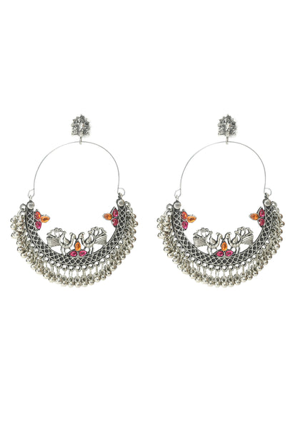 Mominos Fashion Johar Kamal Peacock Design Chandbali Earrings - Distacart