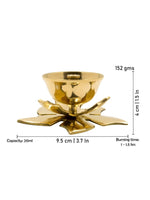 Thumbnail for Spillbox Gold Toned Kamal Jyothi Diya Pooja Essentials - Distacart