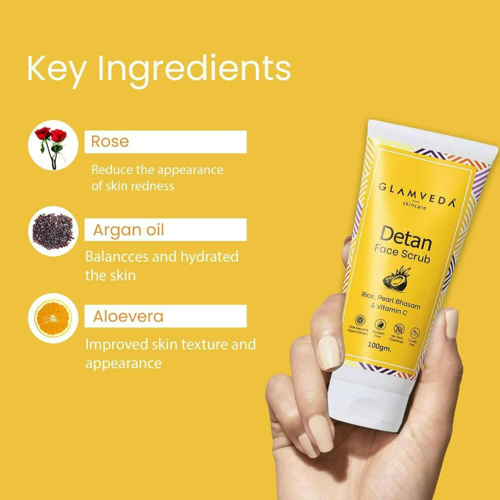 Glamveda Detan Face & Body Scrub - Distacart