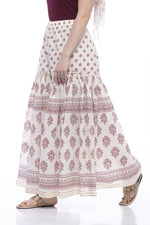 Thumbnail for Mominos Fashion Cotton Block Print With Lace Work Off White Magenta Color Prints Palazzo - Distacart