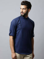 Thumbnail for Even Apparels Navy blue Color Viscose Pure Cotton Men's Kurta With Side Placket (SLD1190) - Distacart