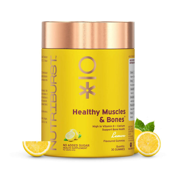Nutriburst Healthy Muscles & Bones Gummies With Calcium & Vitamin D - Distacart