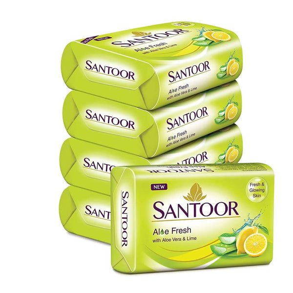 Santoor Aloe Fresh Soap With Aloe Vera And Lime